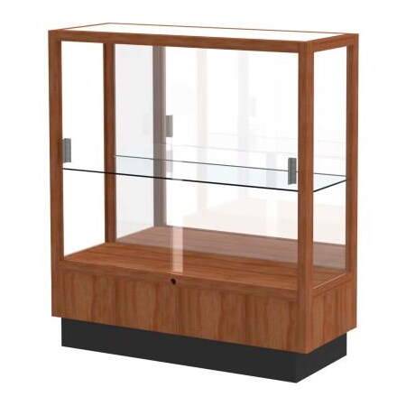 Waddell Display Case Of Ghent Heritage Display Case Danish Walnut, Mirror Back 36"W x 14"D x 40"H 8949M-MB-W